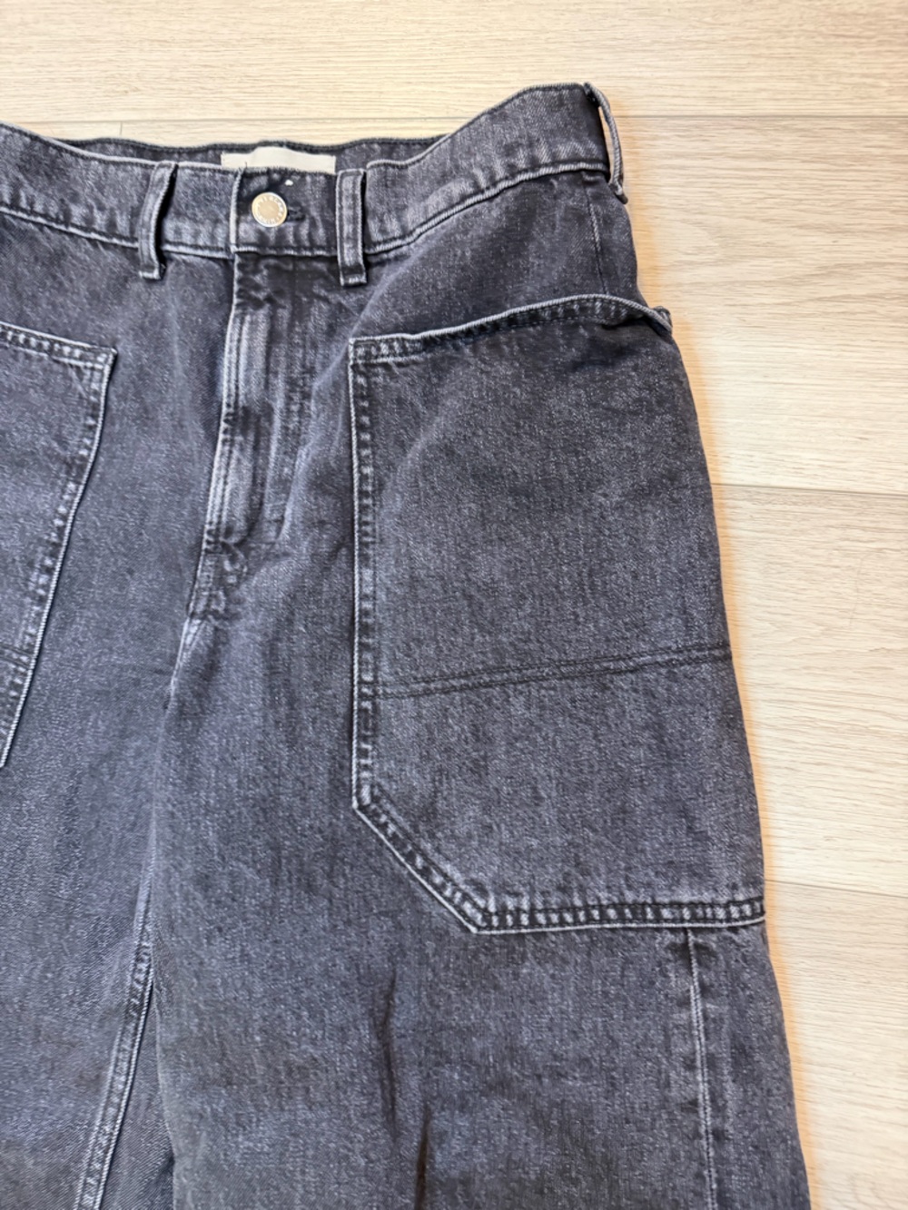 Everlane Jeans 27 Black The Way-High Gardener Cropped Wide Leg High Rise Organic - Picture 6 of 15
